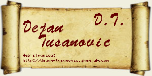 Dejan Tušanović vizit kartica